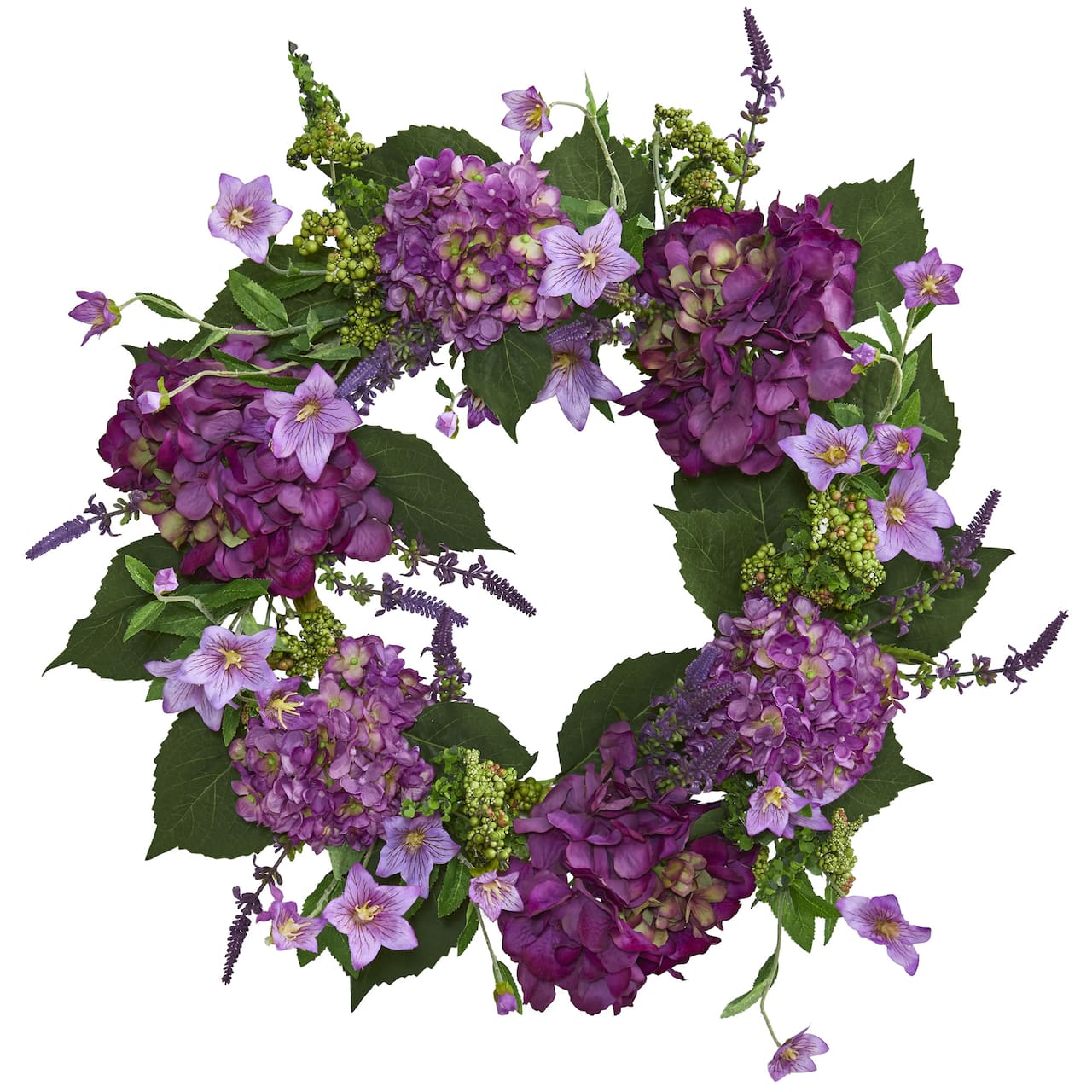 24&#x201D; Purple Hydrangea Wreath